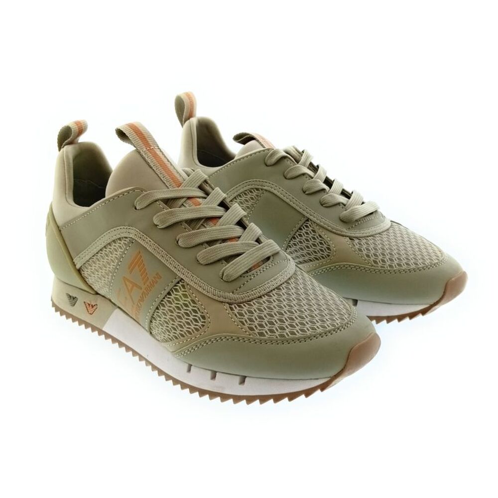 Emporio Armani Women's Beige Mesh Runner Sneakers